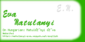 eva matulanyi business card